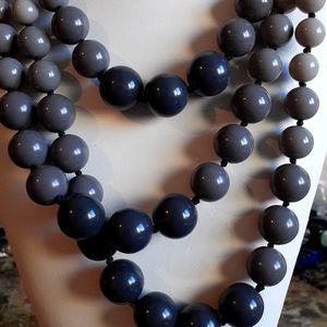 Grey glass handmade necklace gorgeously